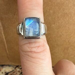 Nicky Butler Silver Ring with Blue-Flash Moonstone
